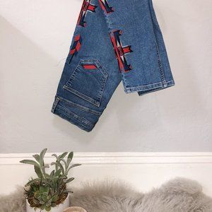Topshop Embroidered Jean Pants